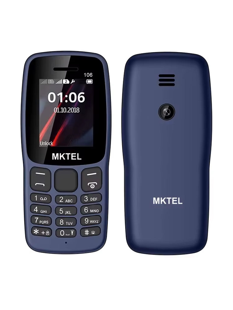 106 Feature Phone 1.77" Display 800Mah Battery Dual SIM Dual Standby Strong Torch MP3 MP4 FM Radio Bluetooth GPRS