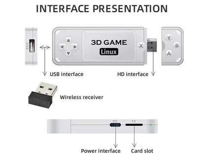 Y6 Retro Game Console 4K 60Fps HDMI Output Low Latency GD10 TV Game Stick Dual Handle Portable Home Game Console Kid Gift