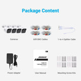 ANNKE 4X Ultra HD 5MP TVI CCTV Camera Outdoor Weatherproof White Security Surveillance System EXIR Night Vision Email Alert Kit