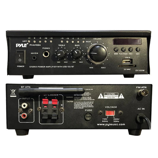 PCAU46BA Bluetooth Home Audio Amplifier System W/ Blue LED Display