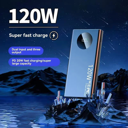 500000Mah 120W High Capacity Power Bank Super Fast Charge Powerbank Digital Display Portable Battery Charger for Iphone Samsung