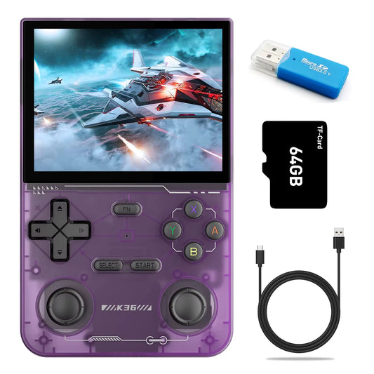 K36 Handheld Game Console 3.5Inch IPS 640X480 Screen Built in 64GB Card Support Two Game Consolesto Play Together Online