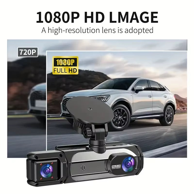 1080P WIFI Dash Cam for Cars 3Ch Front Rear and inside Car Camera with IR Night Vision Loop Recording Wide Angle Car DVR