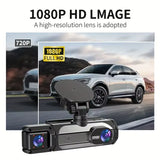 1080P WIFI Dash Cam for Cars 3Ch Front Rear and inside Car Camera with IR Night Vision Loop Recording Wide Angle Car DVR