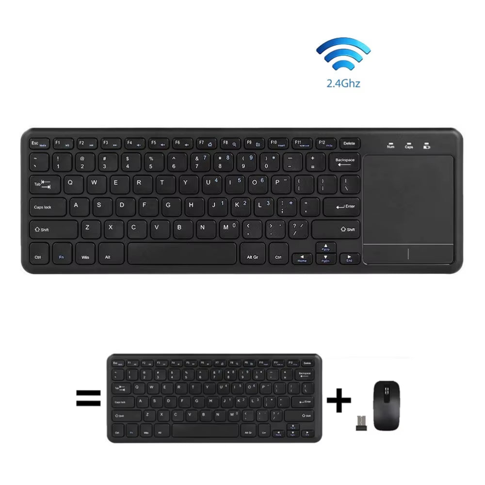 2.4Ghz Ultra Thin Wireless Touch Keyboard with Multi-Touch Touchpad for Windows 10/7 Android TV BOX Notebook Laptop Smart TV