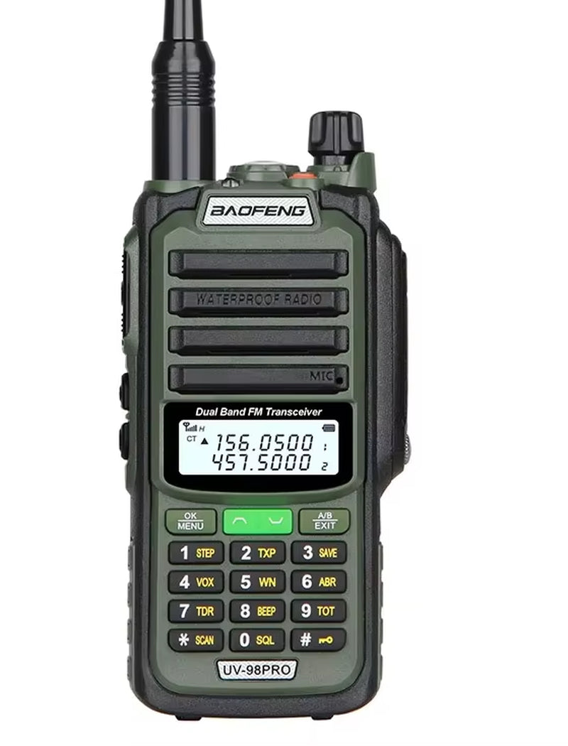 UV-98 PRO Walkie Talkie Long Range 10W High Power IP68 Waterproof Two Way Radio Dual Band FM Portable Hunting Radios
