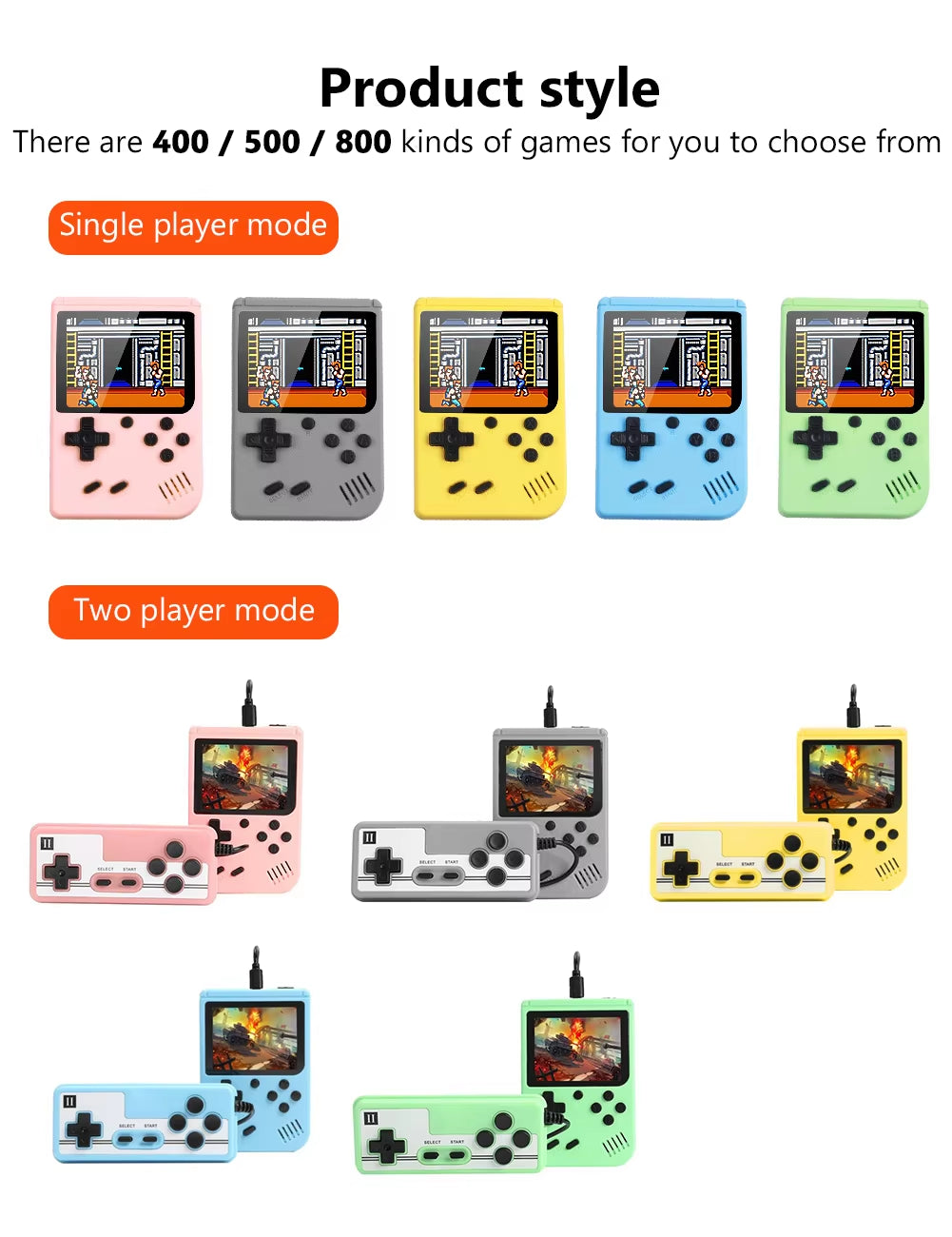 500 Games in One Portable Mini Electronic Video Game Player Kids Electronic Game Toy for Children Handheld Game Console