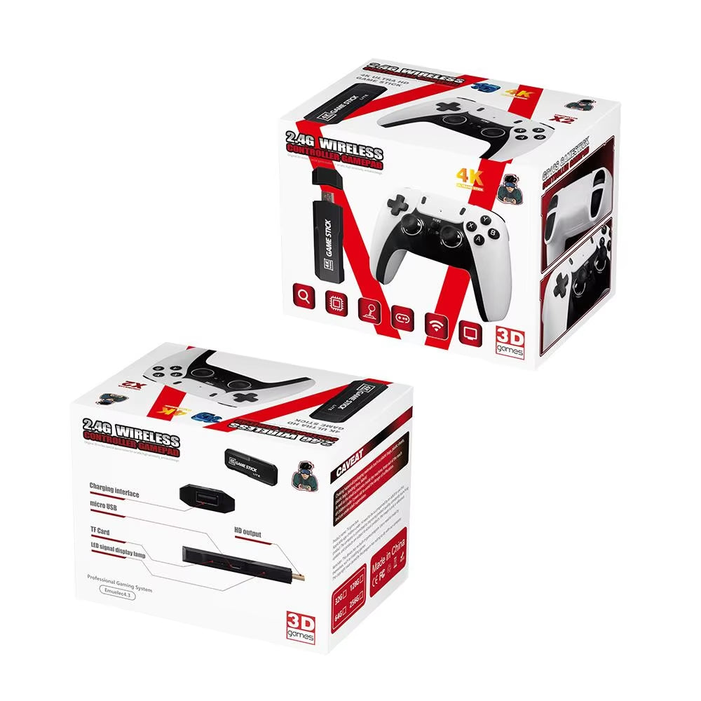 New GD10 PRO Video Game Stick Console 2.4G Double Wireless Controller Game 4K 58000 Games 256GB Retro Games Boy Christmas Gift