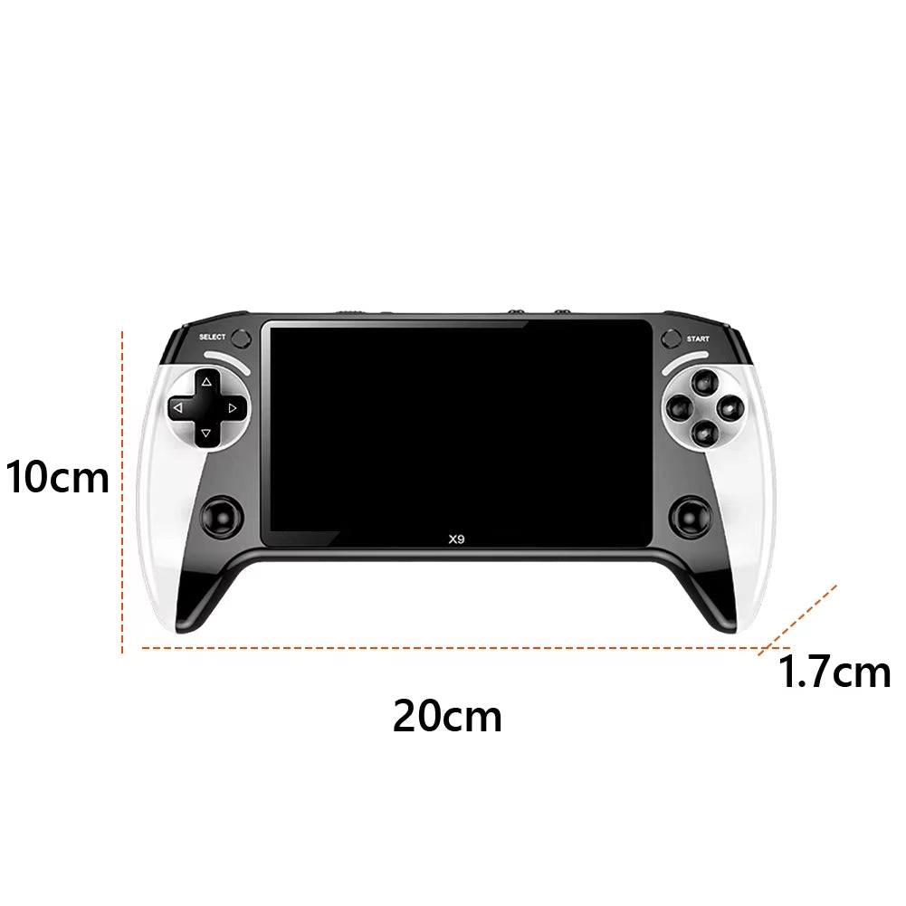 X9 Handheld Game Console Built-In 9 Classic Game Emulators 5.5Inch Screen 1500Mah 360° Non-Slip Joystick Retro Video Game Player