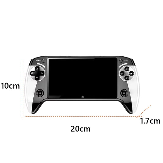 X9 Handheld Game Console Built-In 9 Classic Game Emulators 5.5Inch Screen 1500Mah 360° Non-Slip Joystick Retro Video Game Player
