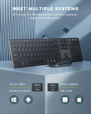 Wireless Bluetooth Keyboard and Mouse Combo Multi-Device Rechargeable Slim Keyboards and Mice for Win Macbook Pro Air