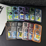 Luxury Magnetic Shockproof Phone Case for Iphone 15 14 13 12 11 16 17 Pro Max plus 16E Funda Stand Glass Lens Protection Cover
