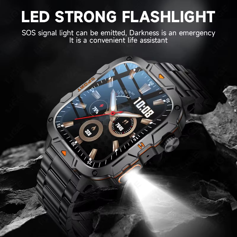 2025 for Xiaomi Outdoor Sports Smart Watch GPS Trackr 5ATM Flashlight 1.96" HD Display Screen Bluetooth Call Men Fitness Watches
