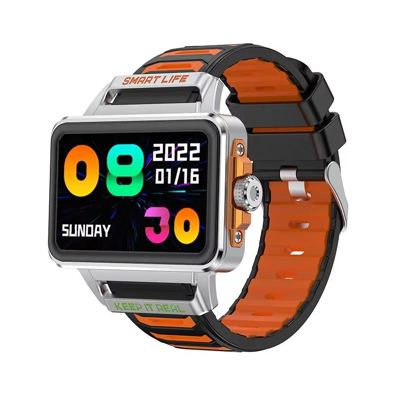 Hip Hop Fashion Personality Smart Watch 1.57-Inch HD Screen 24H Continuous Heart Rate Sleep Monitor Game Waterproof Smartwatch