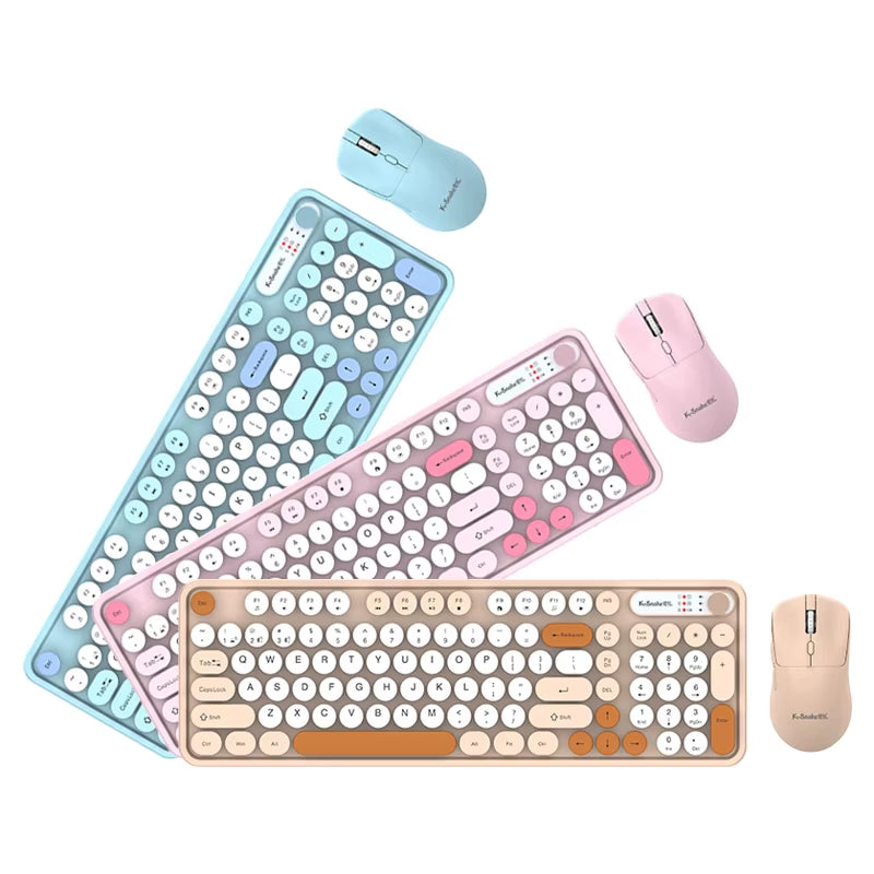 K-Snake Wk300 Wireless Dual Mode Keyboard and Mouse Set Mute with Volume Knob Desktop Laptop Universal