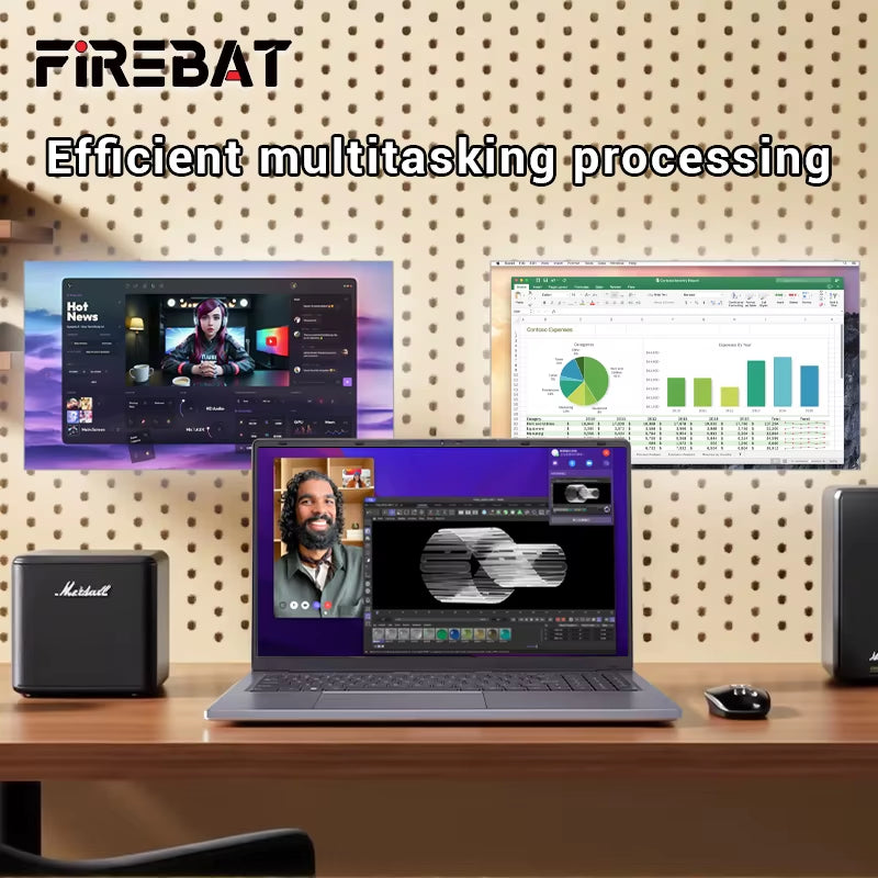 Firebat AT15 Laptop  N150 CPU 15.6 Inch 16GB RAM SSD 1TB Lightweight Business Windows 11 Pro Computer Notebook BT4.2 Wifi5