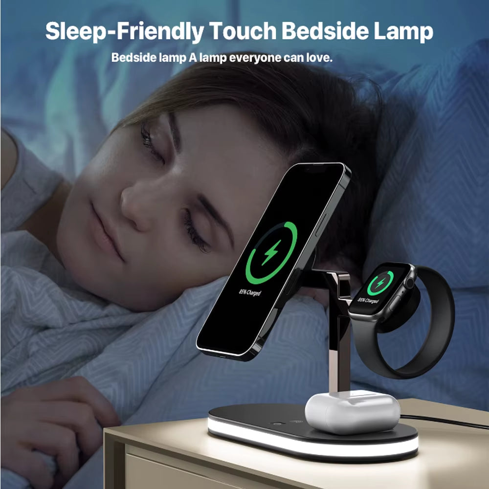 Wireless Charger Stand 4 in 1 Aluminum Alloy Magnetic Wireless Charger Stand