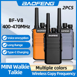 Mini Walkie Talkie Handheld BF-V8 BFV8 Gray Green Orange Intercom UHF HF Transceiver Walkie Talkie 10 KM