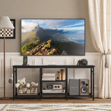 Entertainment Center for up to 55 Inch Tvs, TV Stand with Power Outlet and Open Storage Shelves, TV Media Console Table for Livi