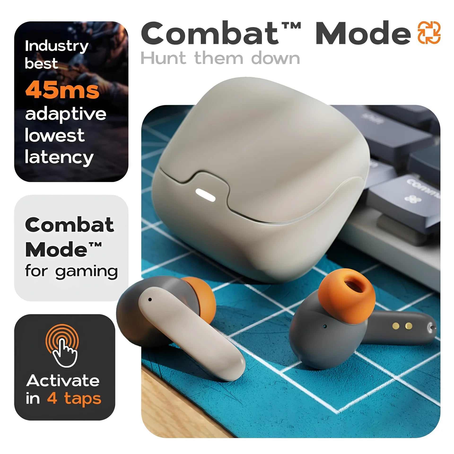 BT 5.4 TWS Wireless Earbuds Low Latency Game Earphones Microphone Noise Reduction Fast Charging Game Mode Listen Music Headset