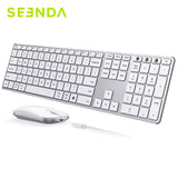 Wireless Bluetooth Keyboard and Mouse Combo Multi-Device Rechargeable Slim Keyboards and Mice for Win Macbook Pro Air