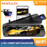 10" Dash Cam 2K Car Dvr Auto WIFI Mirror Stream Optioanl1080P Rearview Black Box Dashcam Camera Night Vision Drive Recorder