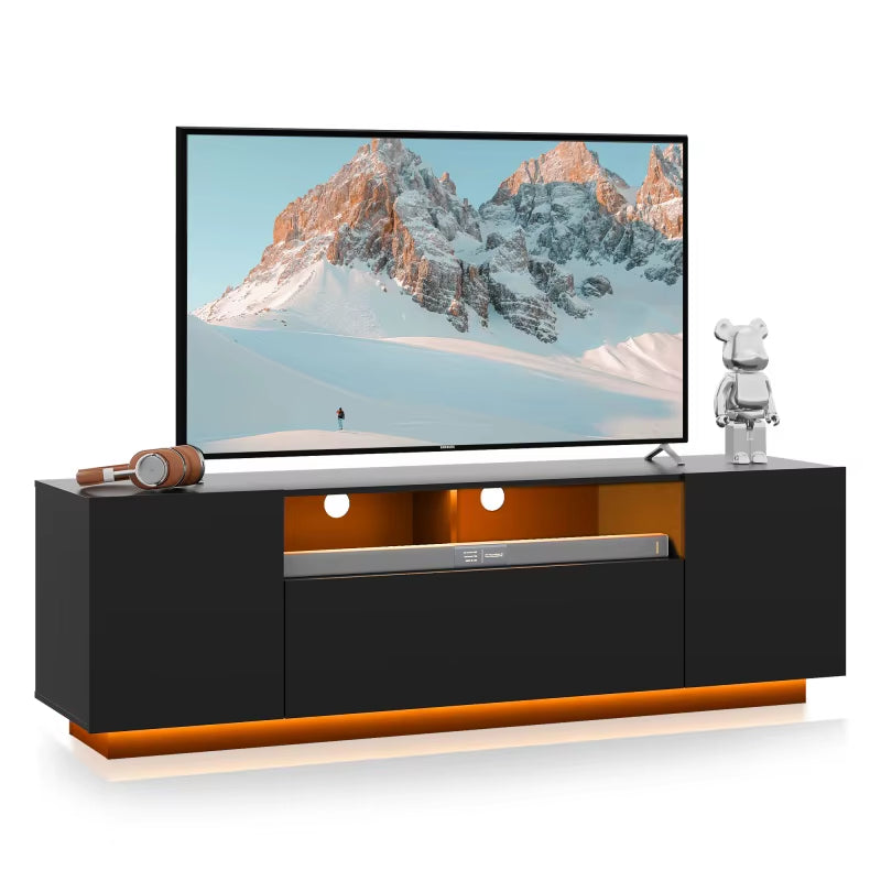 TV Stand for 65 Inch TV Entertainment Center with Storage Cabinet Modern TV Console for Living Room with Ample Storage