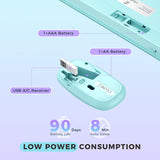 USB & Type C Wireless Keyboard and Mouse Combo for Win 7/8/10 Macbook Pro Air Laptop PC round Key Ergonomic Keyboards