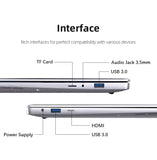 14.1Inch  Atom A3950 Laptop Computer Windows 11 Pro 2025 Notebook PC 12GB RAM 512GB 1TB SSD 1920*1080 Office Computer PC