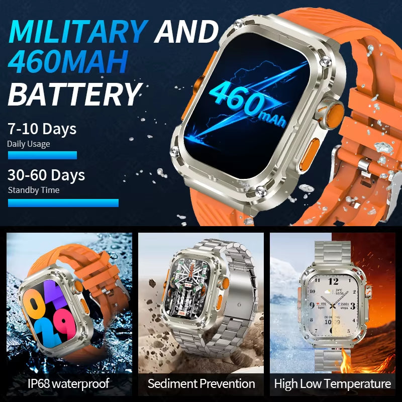 2025 New 2.1" Ultra HD NFC Voice Call Smart Watch Men Compass GPS Track 460Mah Battery Waterproof Watches for HUAWEI Xiaomi
