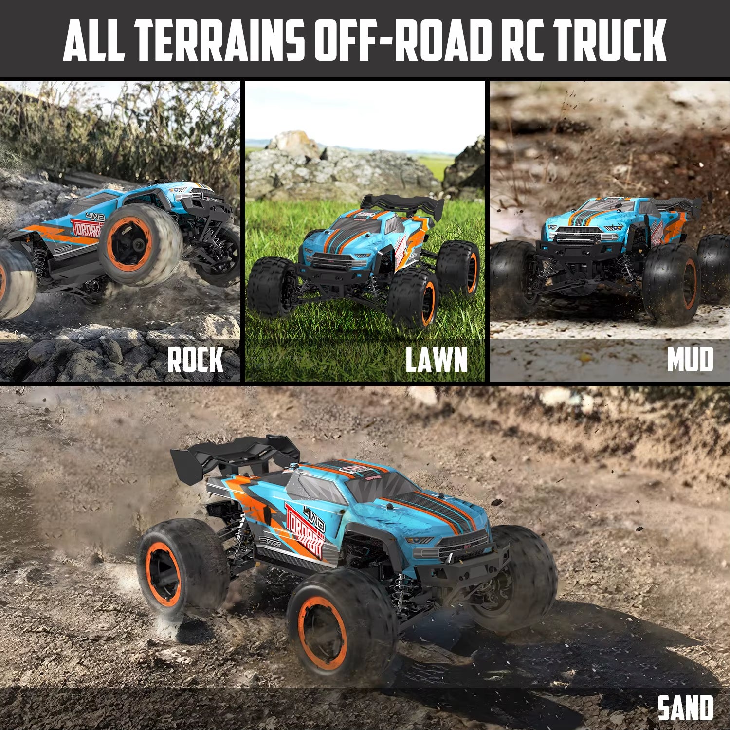 RC Truck 1:16 4X4 All Terrain RC Car 40KPH High Speed Remote Control Cars for Adults