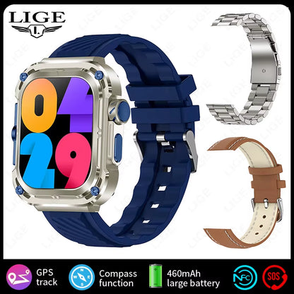2025 New 2.1" Ultra HD NFC Voice Call Smart Watch Men Compass GPS Track 460Mah Battery Waterproof Watches for HUAWEI Xiaomi