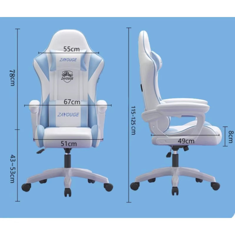 Household Comfortable Gaming Chair Office Ergonomics Mute Roller Computer Chair Bedroom Study Rotate Lift Backrest Chair