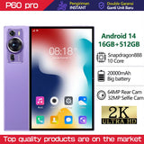 2025 Global Version New Original P60Pro Tablets Android 14 Tab 16GB+1TB 20000Mah High-End 5G Dual SIM Tablet PC with Keyboard