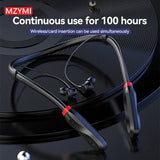 MZYMI I35 Wireless Earphone Bluetooth5.1 Neckband in Ear Headphone 9D Hifi Stereo Sport Running Headset for Android Ios