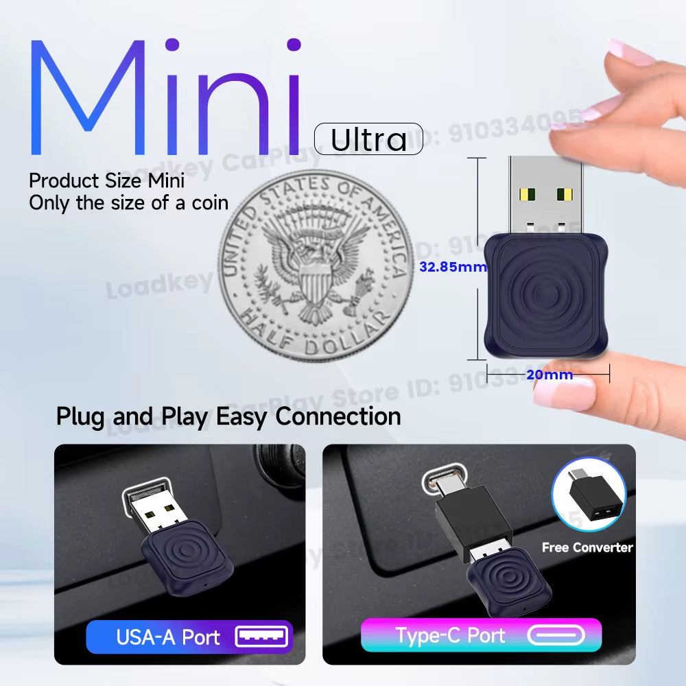 New  Android Auto Wireless Adapter Mini Box Smart Tv Box Carplay Android Auto 2 In1 Fast Connect for Toyota Mazda Audi