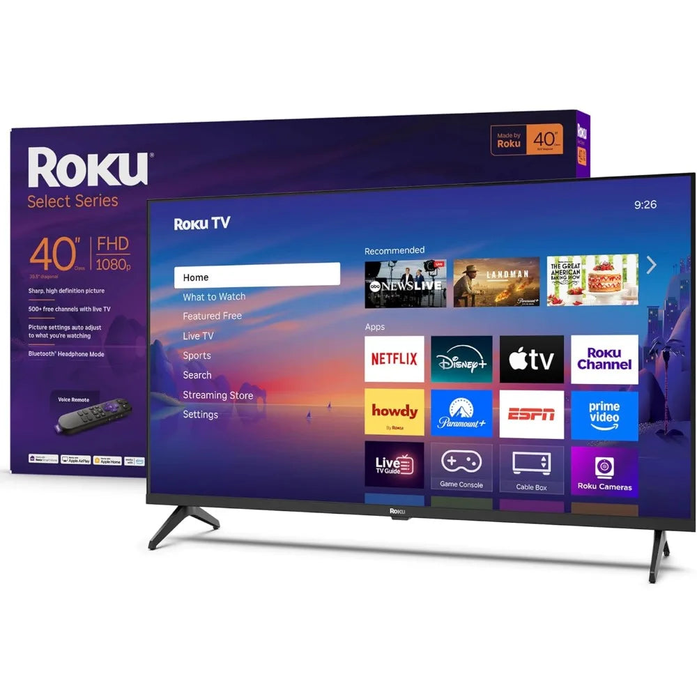 Roku Smart TV 2025 – 40-Inch Select Series, 1080P Full HD TV – Roku TV with Voice Remote – Flat Screen LED Television with Wi-Fi