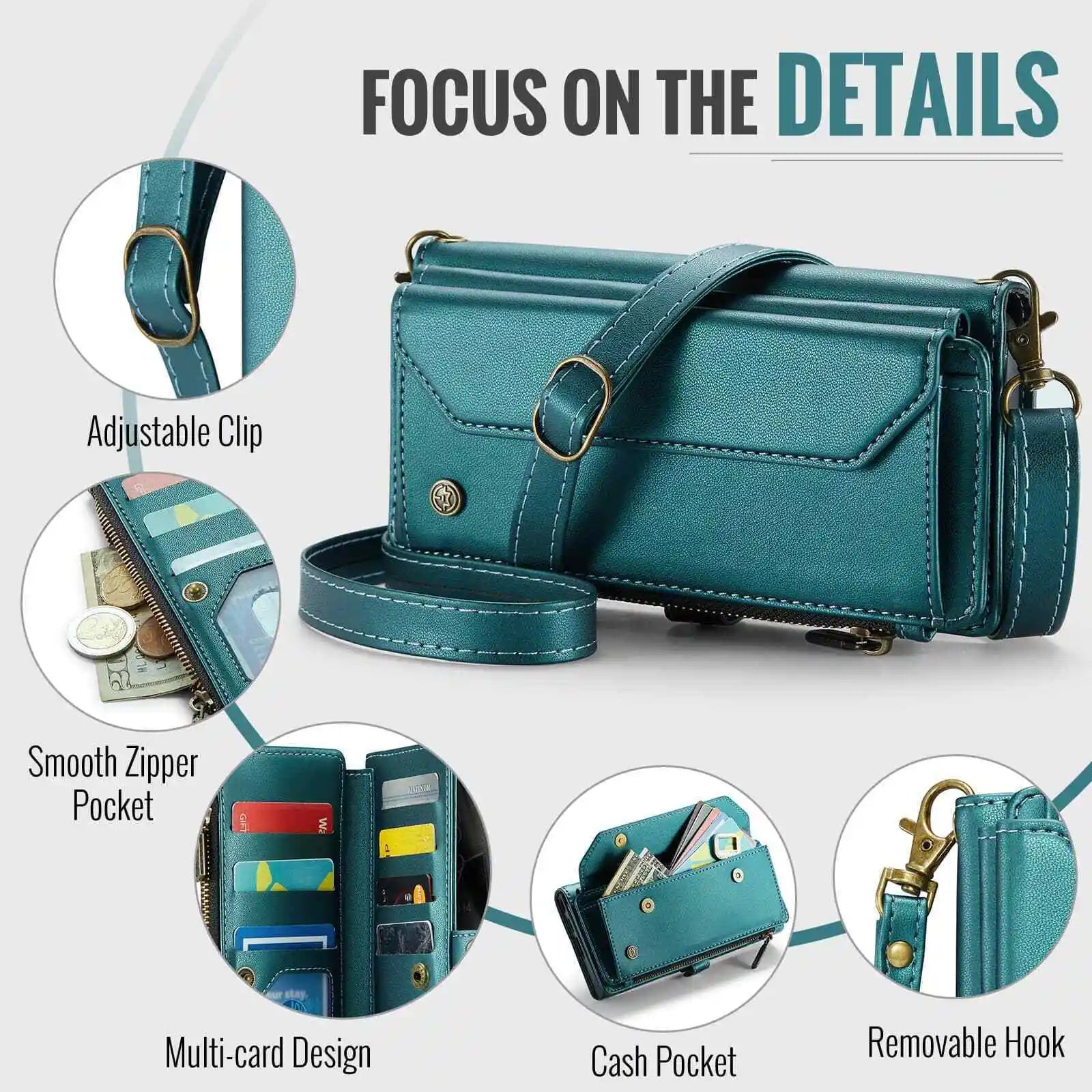 Crossbody for Samsung Galaxy S24 S23 Ultra S22 S21 S20 Case Wallet Card Holder