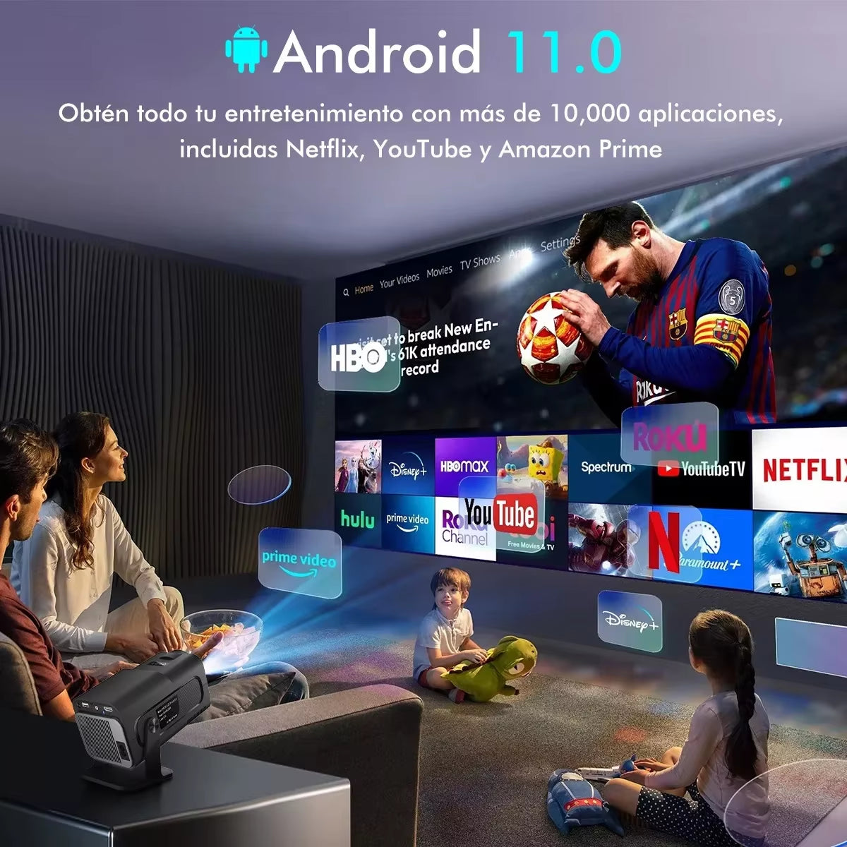 New Kaiaqua HY320 Projector Android 11 390ANSI HD 4K Native 1080P Dual Wifi6 BT5.0 Cinema Level Portable Projetor HY300 Upgrated