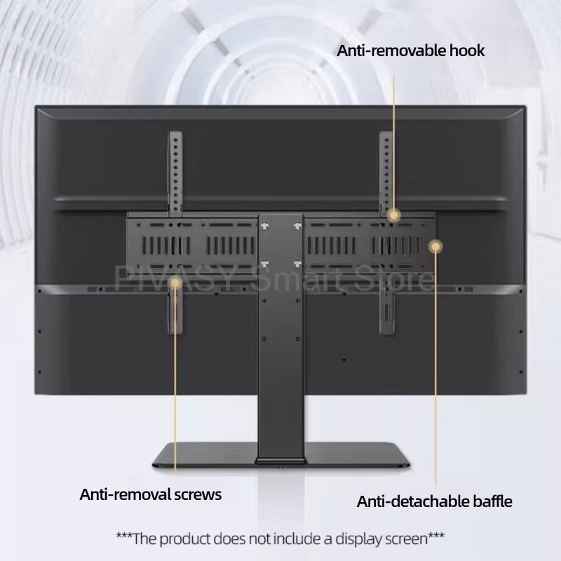 Universal LCD TV Base Stand for 32-65 Inches Desktop Mount Adjustable Height 3-Gear Center Distance Support 45/55/70KG Load