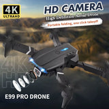New E99Pro RC Drone 4K Professinal with 1080P Wide Angle HD Camera Foldable Helicopter WIFI FPV Height Hold Gift Toy