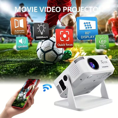 HA109 Mini Projector Android11 Wifi6 BT5.0 280 ANSI 720P Built-In App Mirror Smartphone for 1080P 4K Video Home Cinema