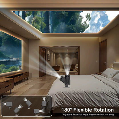 HY320 Mini Android 11 4K Projector 720P 300ANSI Wifi6 BT5.0 Ultra Short Focus 180° Rotable Projector for Home Cinema