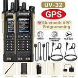 UV-32 GPS Walkie Talkie 10W Long Range Multi Band Bluetooth APP Programming Wireless Copy Frequency Type-C Two Way Radio
