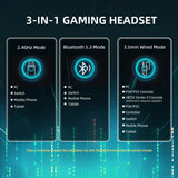 ×Attack Shark L80PRO Gaming Headset, Lightweight Over-Ear Gaming Headphones