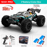 16101 /16102 PRO 1:16 High Speed RC Car with LED Light Drift 70KM/H 4WD RC Off-Road Car Monster Truck Toy for Kid Gifts
