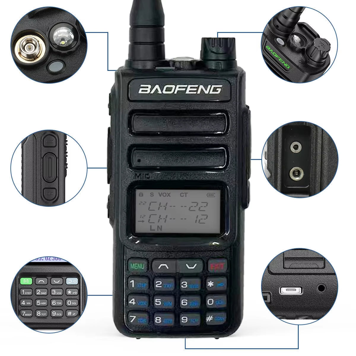 TH-15S TH 15S Ham Handheld Radio 5W Uhf Vhf Two Way Radio Long Range Handheld Dual Band Walkie Talkie