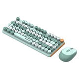 2.4G Wireless Keyboard&Mouse Combo Silent round Keycap Keyboard Bluetooth Rechargeable Computer Laptop 3 Steps 2400 DPI