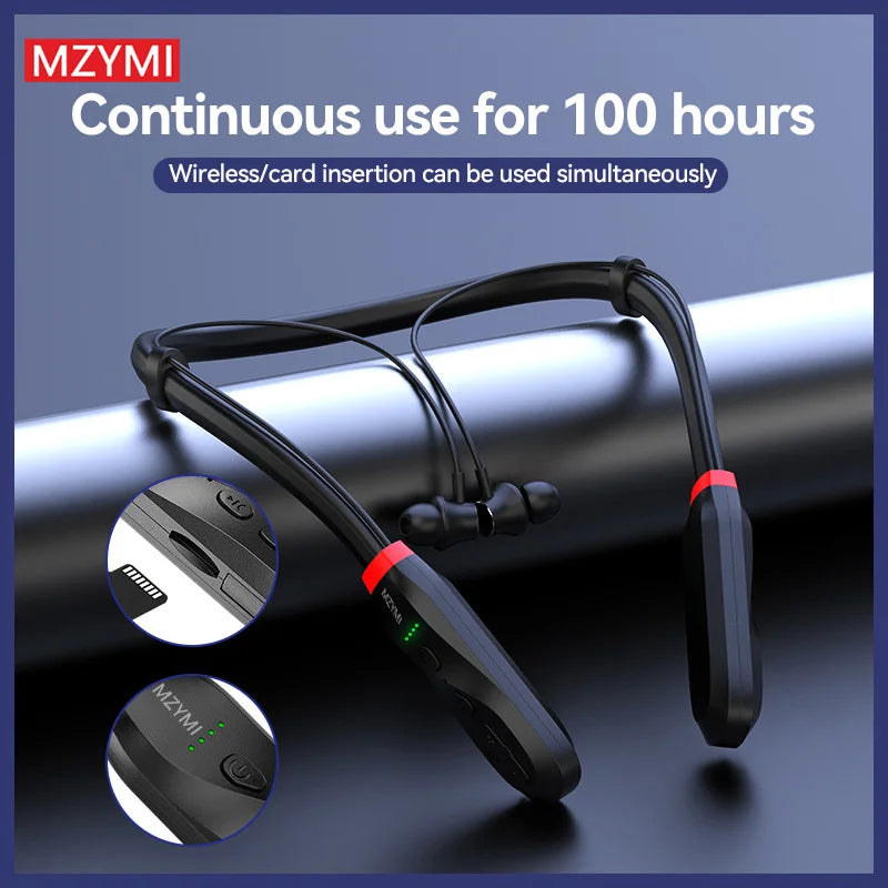 MZYMI I35 Wireless Earphone Bluetooth5.1 Neckband in Ear Headphone 9D Hifi Stereo Sport Running Headset for Android Ios