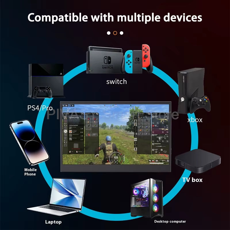 15.6 Inch HD Touch Display Portable Monitor for Switch Laptop Extension One-Cable Connection IPS A+ Panel 72%Srgb Color Gamut